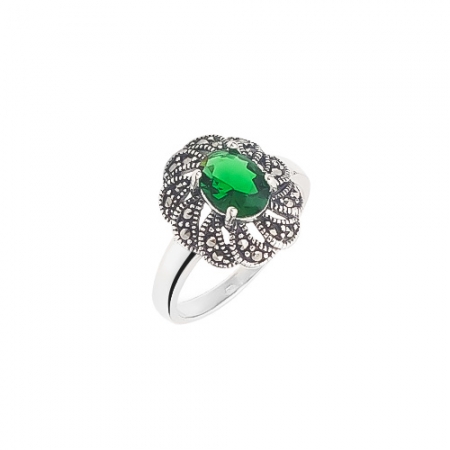 Contessa green srebrni prsten